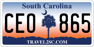 SC license plate CEO865