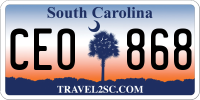 SC license plate CEO868