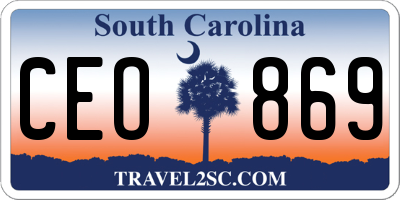 SC license plate CEO869