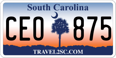 SC license plate CEO875