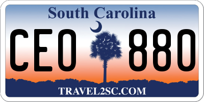 SC license plate CEO880