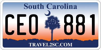 SC license plate CEO881