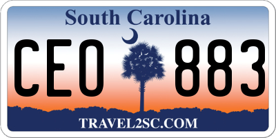 SC license plate CEO883