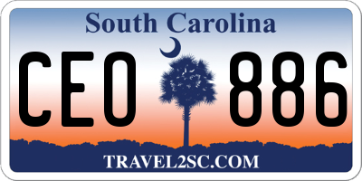 SC license plate CEO886