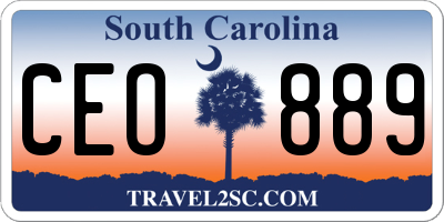 SC license plate CEO889