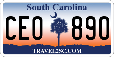 SC license plate CEO890