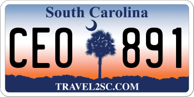 SC license plate CEO891