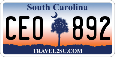 SC license plate CEO892