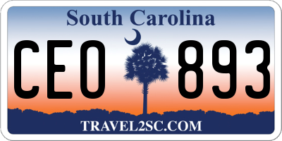 SC license plate CEO893