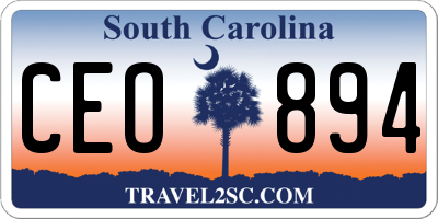 SC license plate CEO894