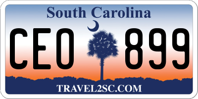 SC license plate CEO899