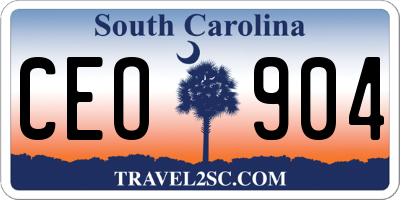 SC license plate CEO904