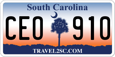 SC license plate CEO910