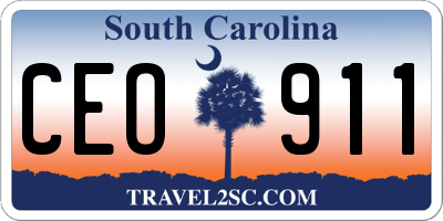 SC license plate CEO911