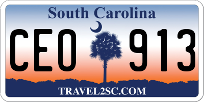 SC license plate CEO913