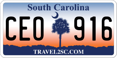 SC license plate CEO916