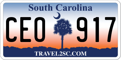 SC license plate CEO917