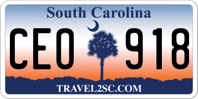SC license plate CEO918