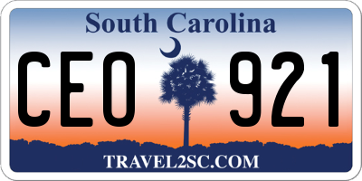 SC license plate CEO921