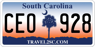 SC license plate CEO928