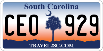 SC license plate CEO929