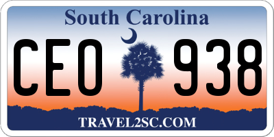 SC license plate CEO938