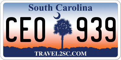 SC license plate CEO939