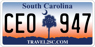 SC license plate CEO947