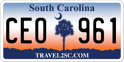 SC license plate CEO961