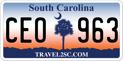 SC license plate CEO963