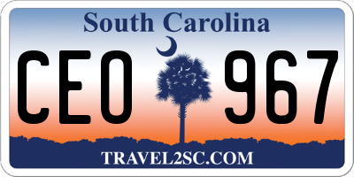 SC license plate CEO967