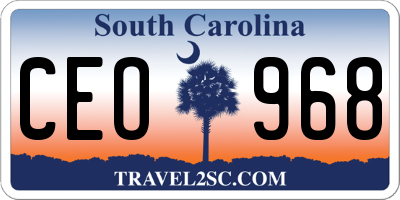 SC license plate CEO968
