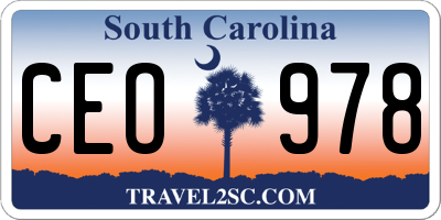 SC license plate CEO978