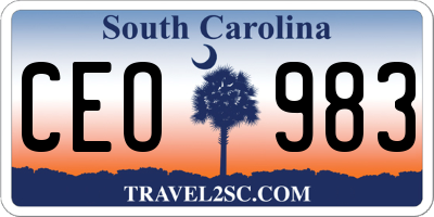 SC license plate CEO983