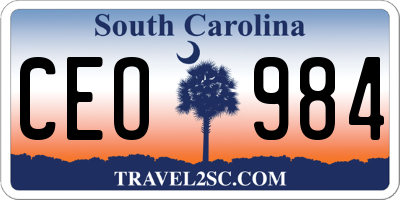 SC license plate CEO984