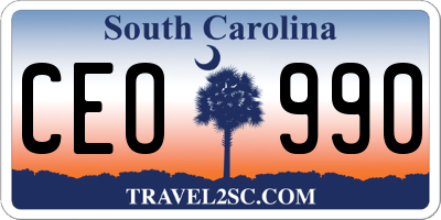 SC license plate CEO990