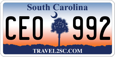 SC license plate CEO992