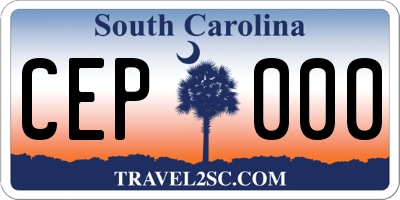 SC license plate CEP000