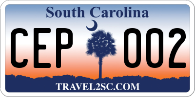 SC license plate CEP002