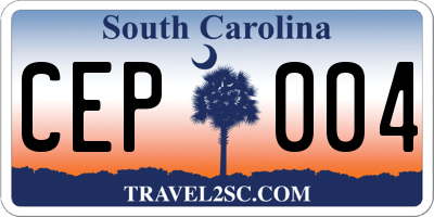 SC license plate CEP004