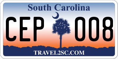 SC license plate CEP008