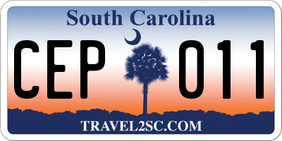 SC license plate CEP011
