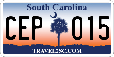 SC license plate CEP015