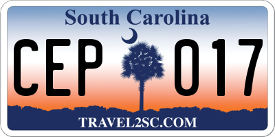 SC license plate CEP017