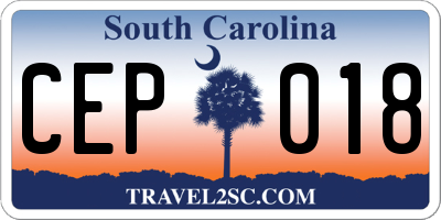 SC license plate CEP018