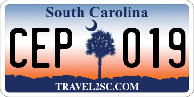 SC license plate CEP019