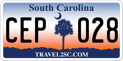 SC license plate CEP028