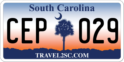 SC license plate CEP029