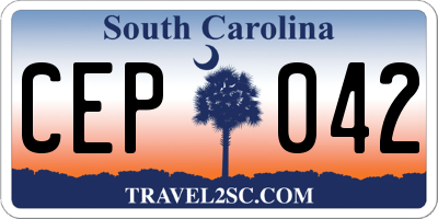 SC license plate CEP042