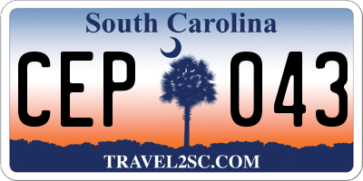 SC license plate CEP043